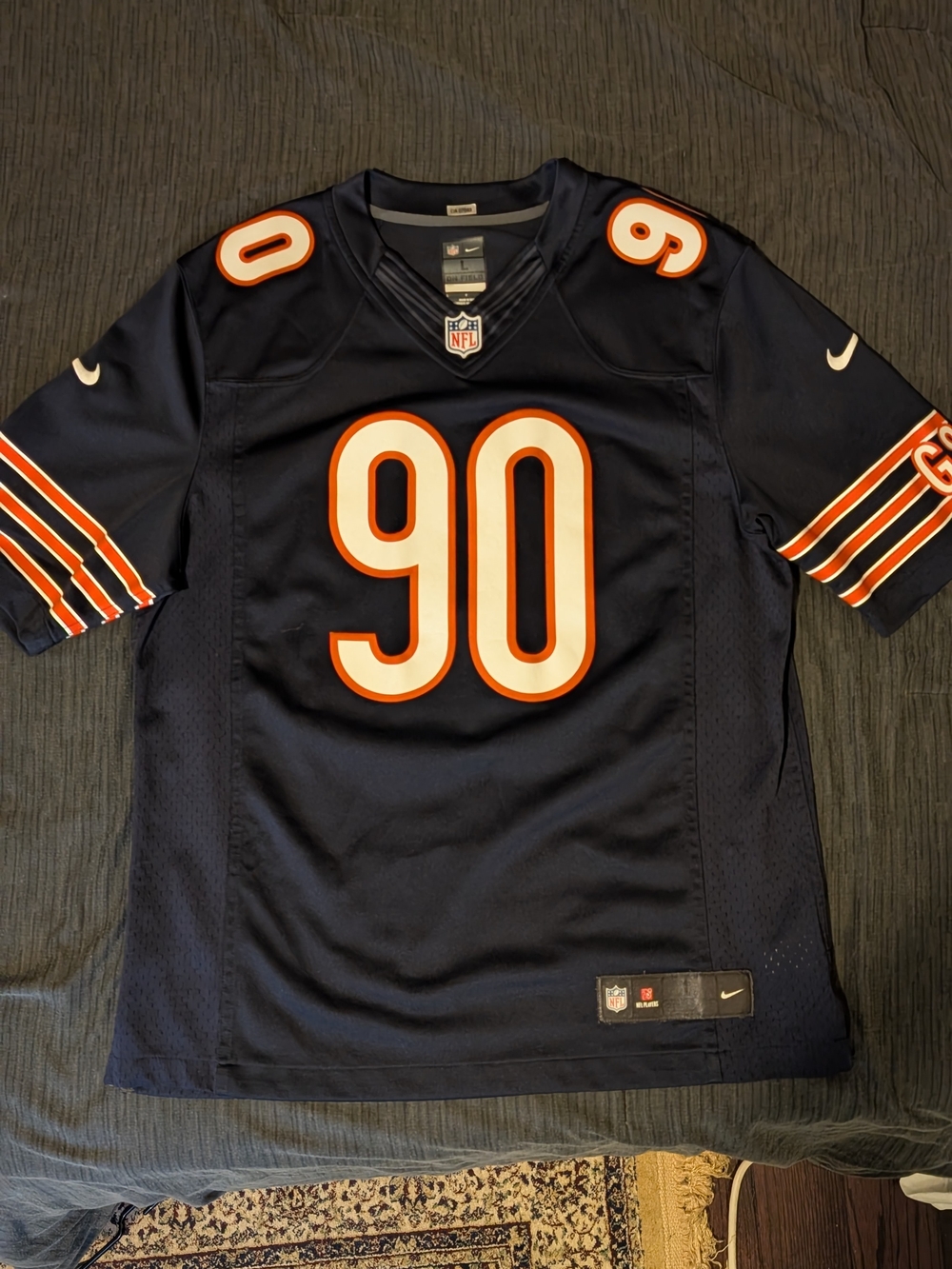 Nike Julius Peppers Bears #90 Jersey Mens L On Field Navy